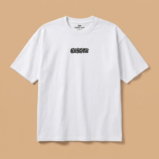 Kung Fu Graffiti Text Oversized T-Shirt | Three Dot