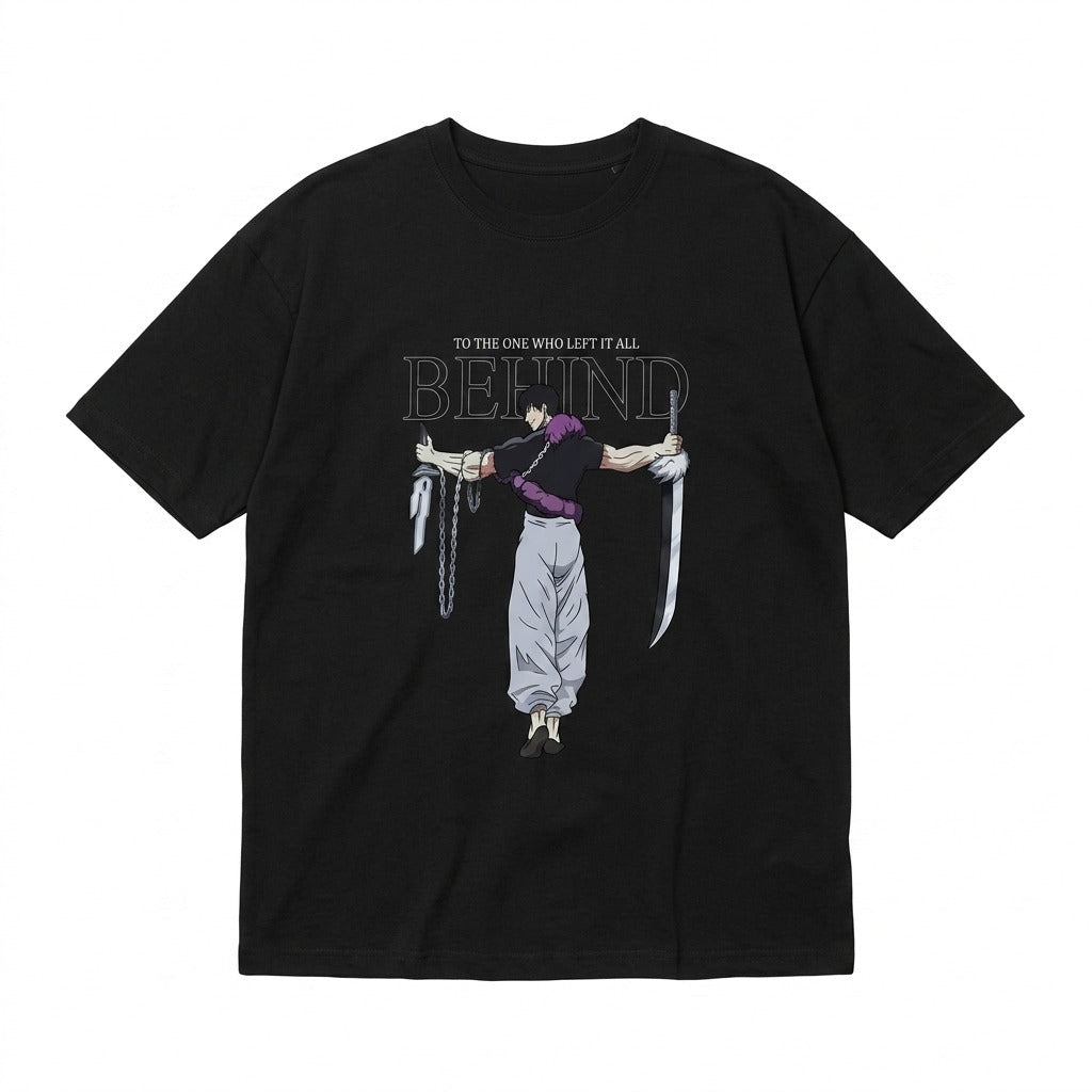 Anime Warrior "Left It All Behind" Chained Swordsman T-Shirt Toji | Three Dot