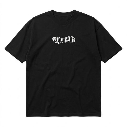 Thug Life Gothic Script Oversized T-Shirt | Three Dot