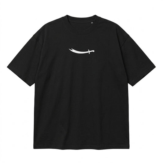 Minimalist Sword Silhouette Oversized T-Shirt | Three Dot