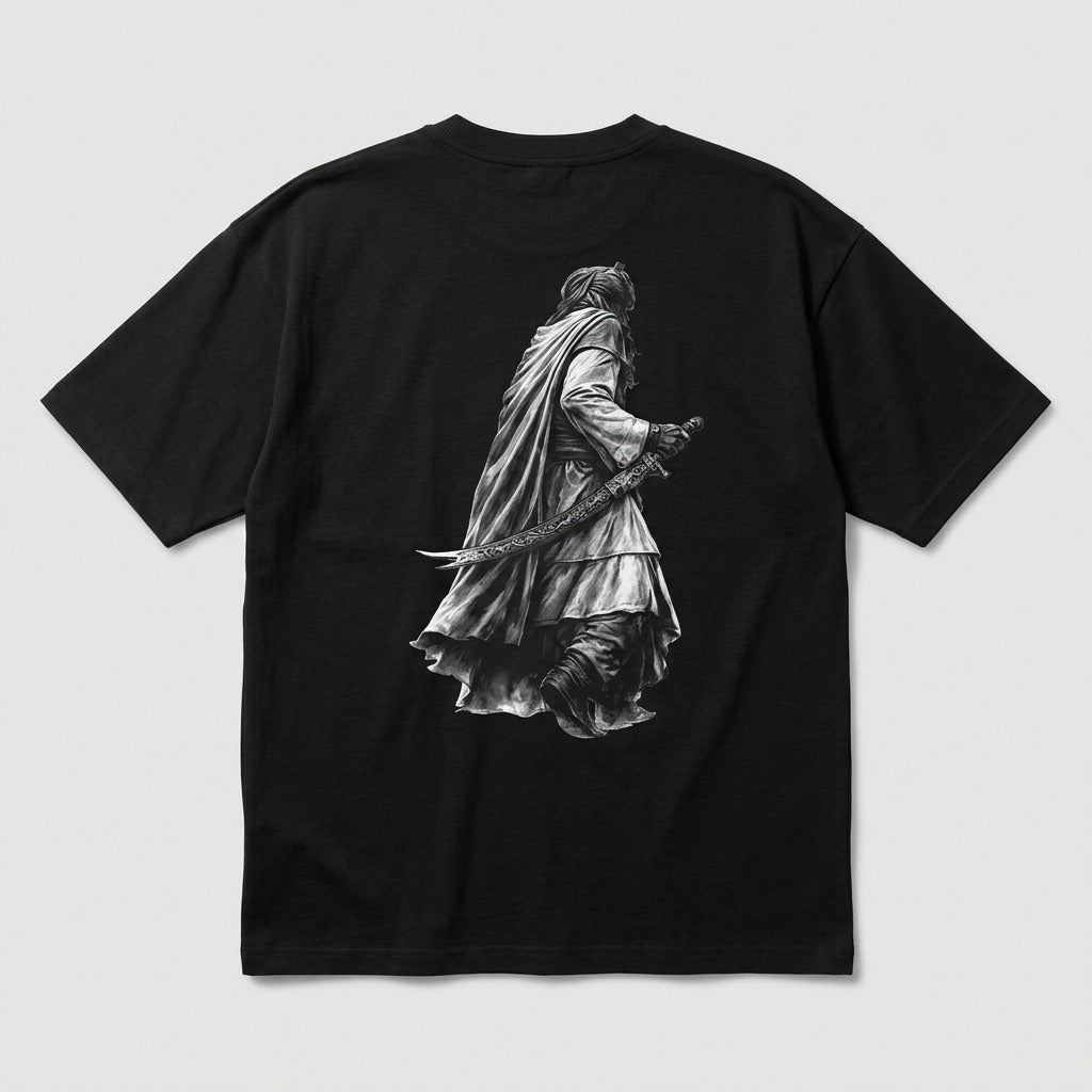 Minimalist Sword Silhouette Oversized T-Shirt | Three Dot