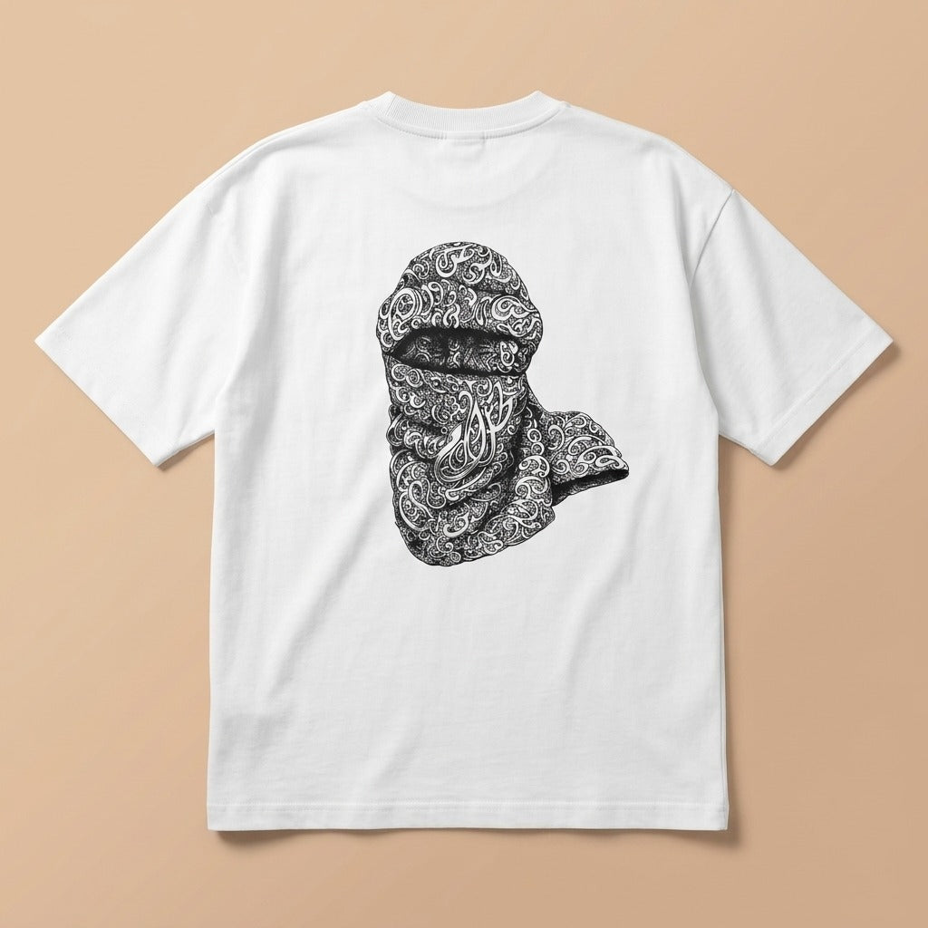 Ornate Arabic Calligraphy Sword T-Shirt | Three Dot