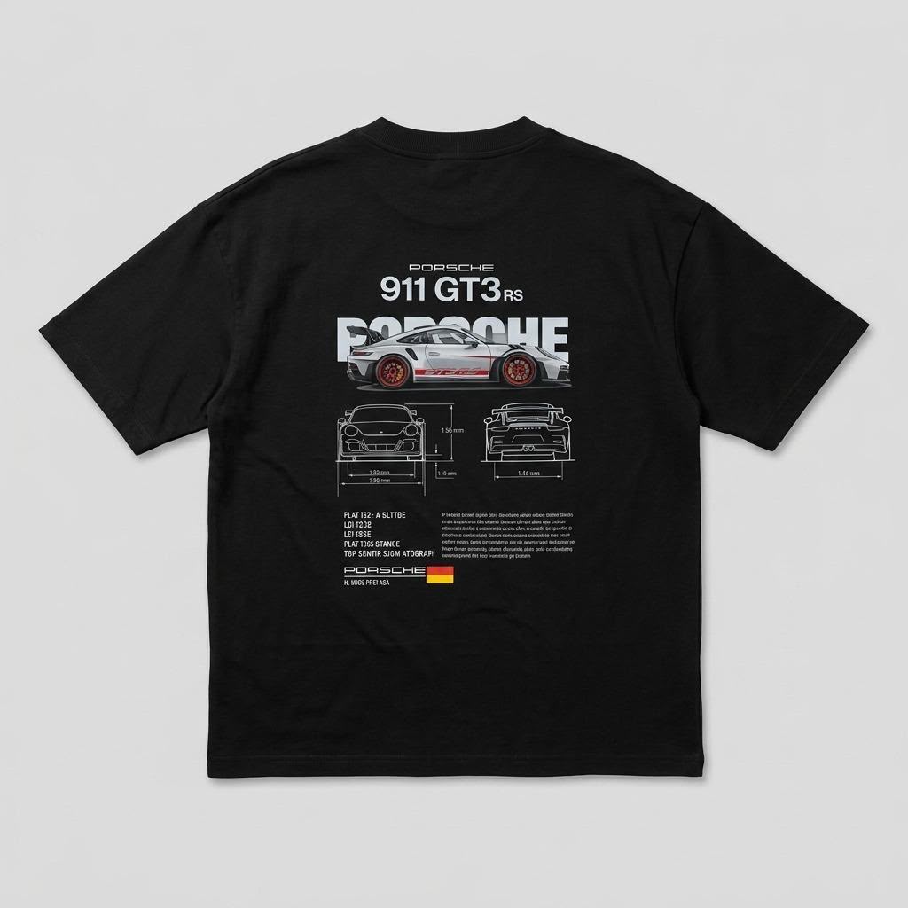 Porsche Racing Logo Oversized T-Shirt | Three Dot